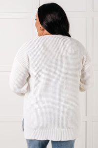 Hazel Blues® |  Everything Layer Waffle Knit Open Front Cardigan in Ivory