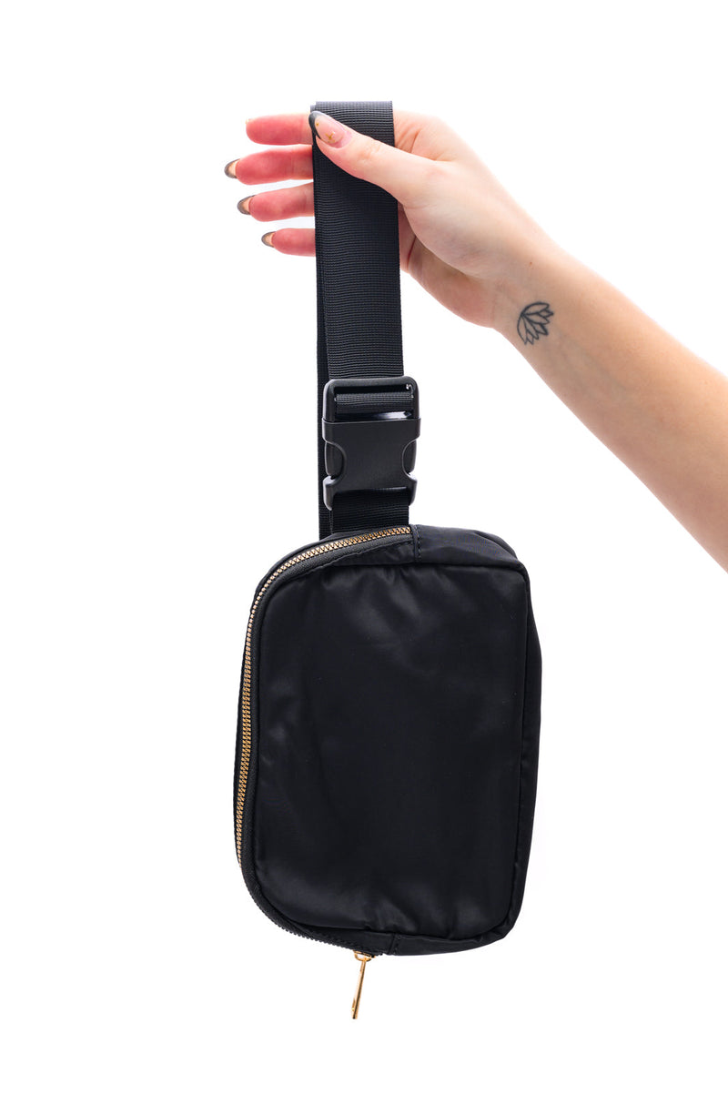 Hazel Blues® |  Everywhere I Go Crossbody Belt Bag in Black