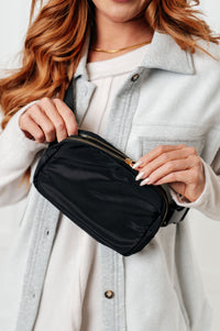 Hazel Blues® |  Everywhere I Go Crossbody Belt Bag in Black