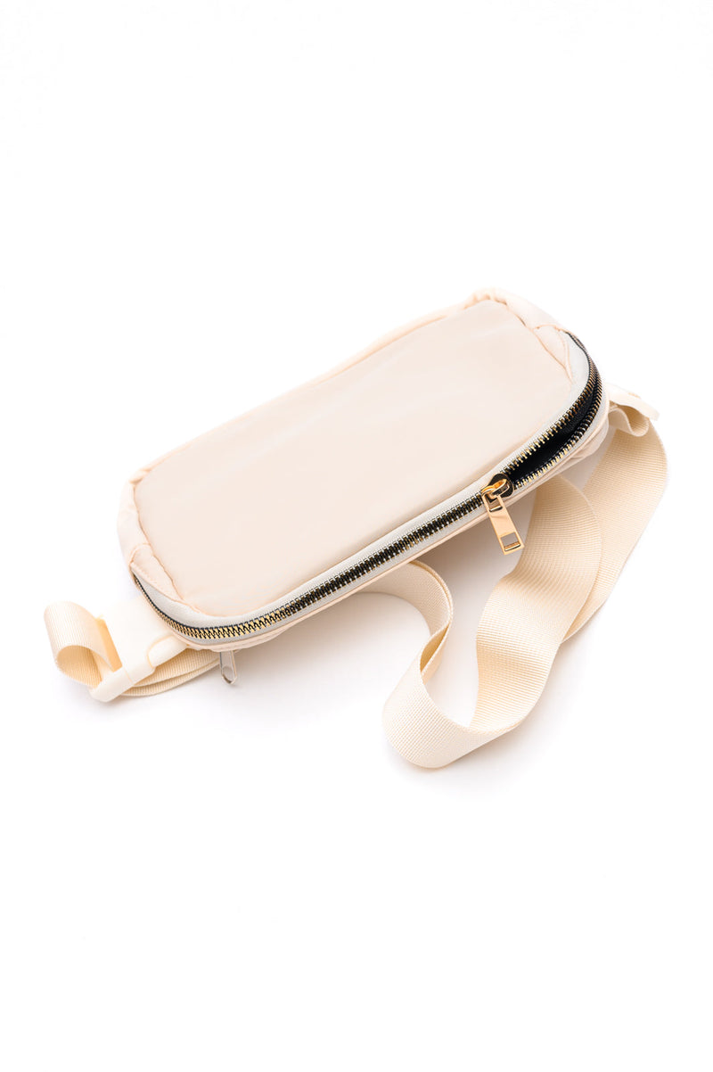 Hazel Blues® |  Everywhere I Go Crossbody Belt Bag in Ivory