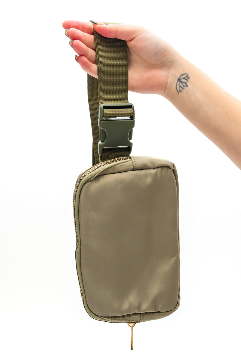 Hazel Blues® |  Everywhere I Go Crossbody Belt Bag in Olive