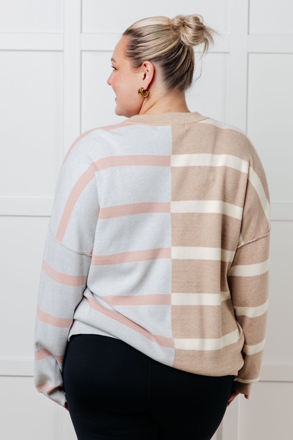 Exceptional Thought Striped Patchwork Sweater