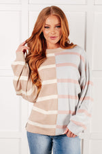 Hazel Blues® |  Exceptional Thought Striped Patchwork Sweater