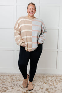 Hazel Blues® |  Exceptional Thought Striped Patchwork Sweater