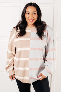 Hazel Blues® |  Exceptional Thought Striped Patchwork Sweater