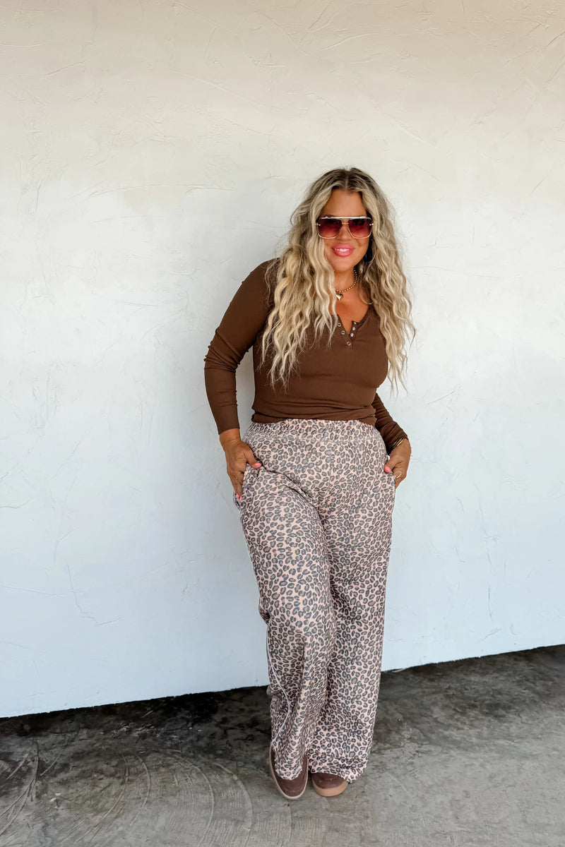 Hazel Blues® |  Floral & Cheetah Drift Away Joggers