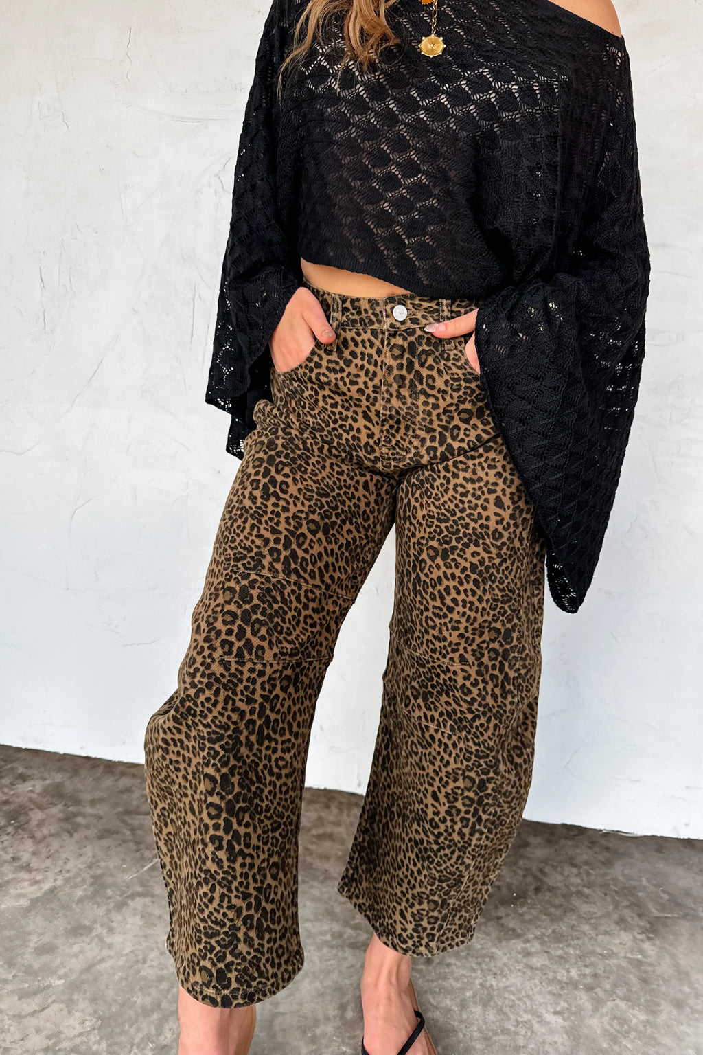 Hazel Blues® |  PREORDER: Bex Cheetah Barrel Jeans (Stretchy)
