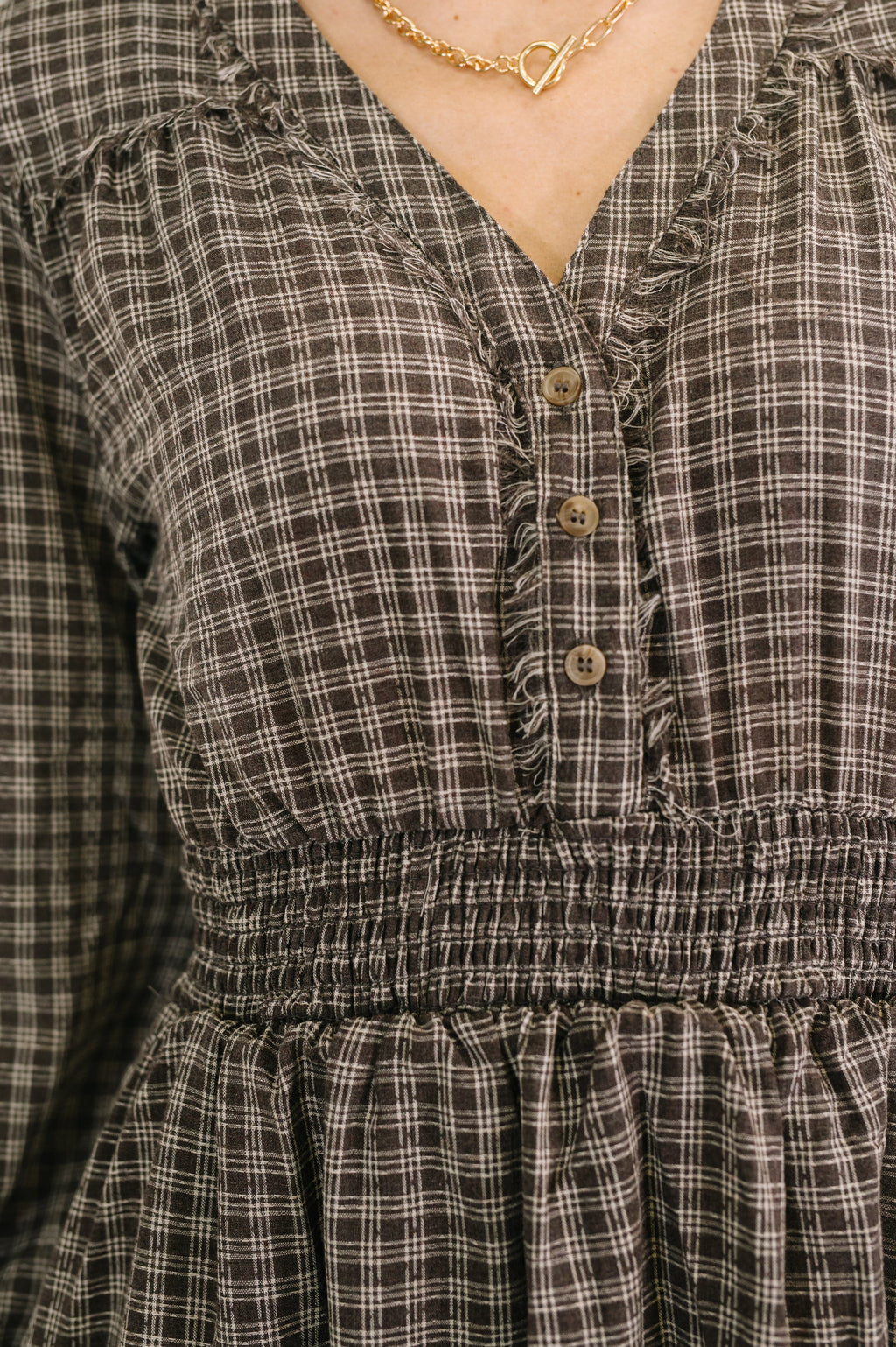 Hazel Blues® |  Fairytale Plot Plaid Midi Dress