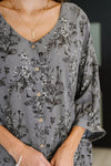 Hazel Blues® |  Falling in Deep Crinkle Woven Blouse Dune Grey