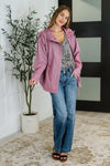Hazel Blues® |  Falling in Deep Crinkle Woven Blouse Dune Grey