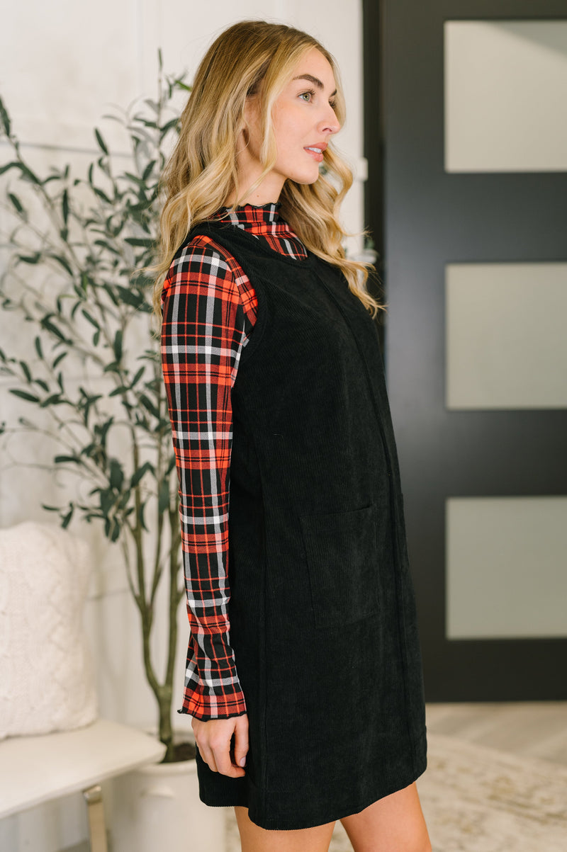 Feeling That Way Corduroy Dress in Black – Hazel Blues®