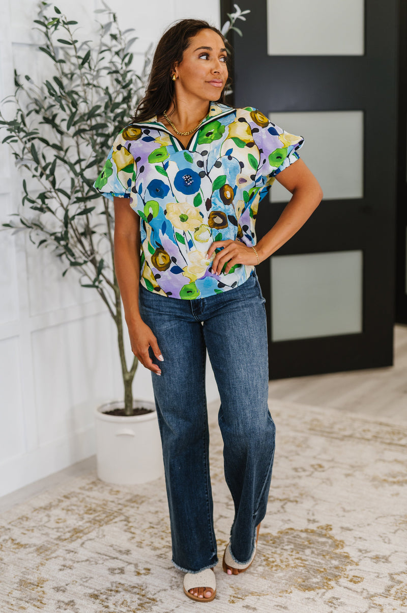 Hazel Blues® |  Fielding Questions Floral Top