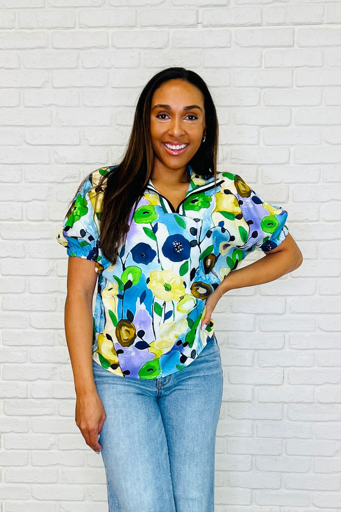 Hazel Blues® |  Fielding Questions Floral Top