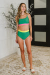 Hazel Blues® |  Fiji Color Block Swim Top