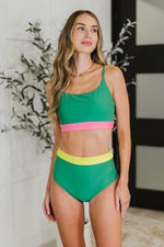 Hazel Blues® |  Fiji Color Block Swim Top