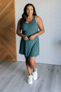 Hazel Blues® |  First Serve Dress in Everglade Green