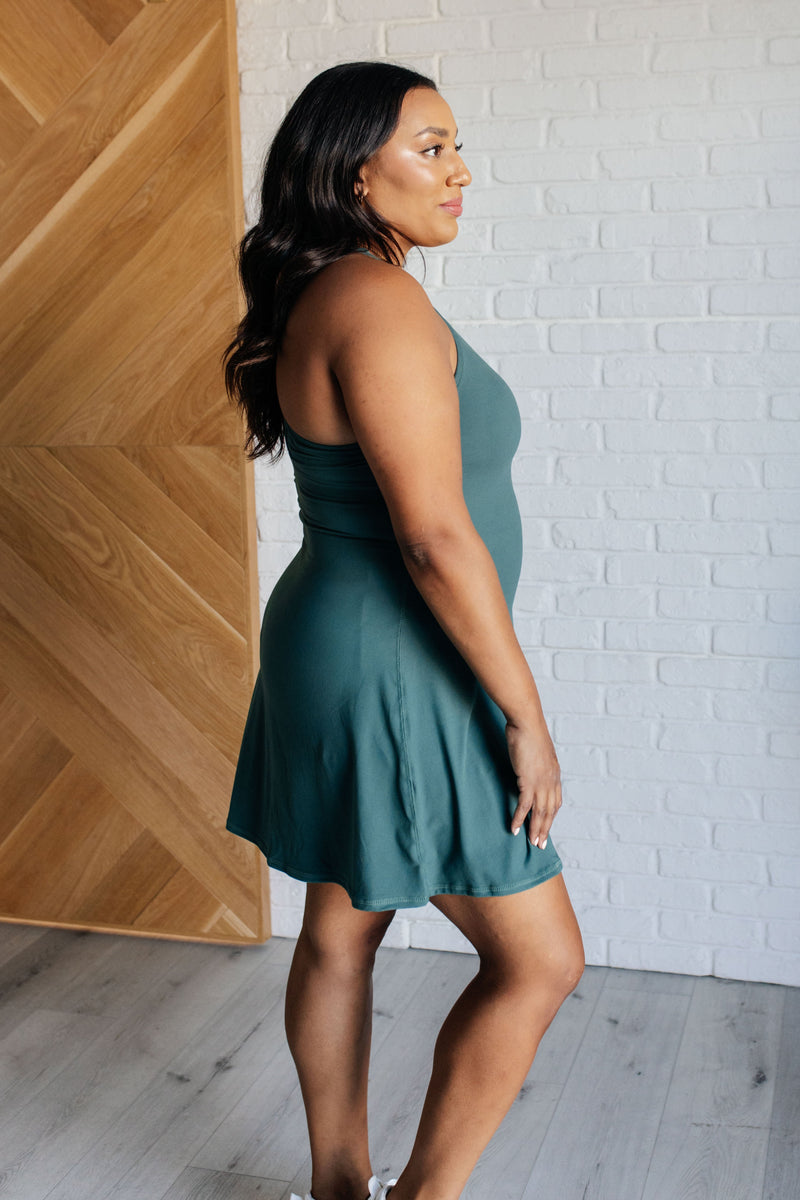 Hazel Blues® |  First Serve Dress in Everglade Green