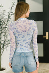 Hazel Blues® |  Flirty by Nature Mesh Layering Top in Light Blue