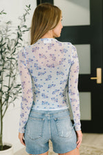 Hazel Blues® |  Flirty by Nature Mesh Layering Top in Light Blue