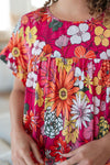 Hazel Blues® |  Flit About Floral Top in Pink