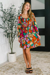 Hazel Blues® |  Floral Affairs Scoop Neck Dress
