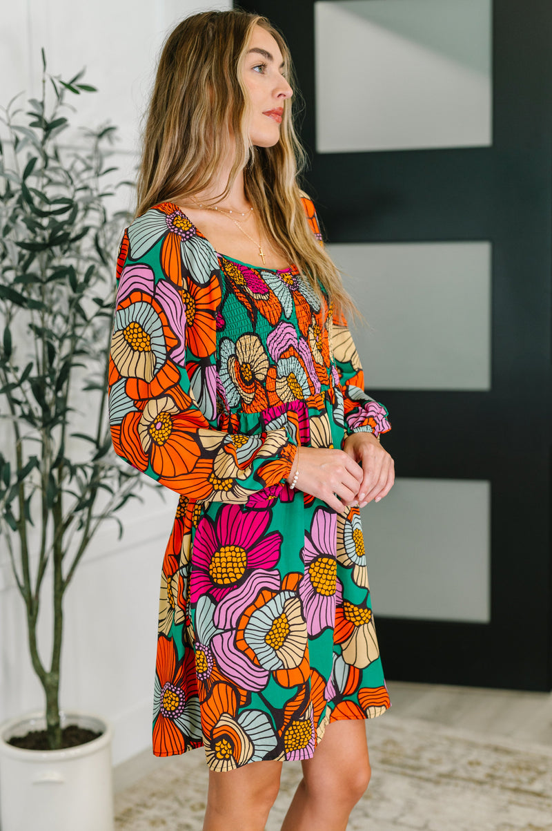 Hazel Blues® |  Floral Affairs Scoop Neck Dress