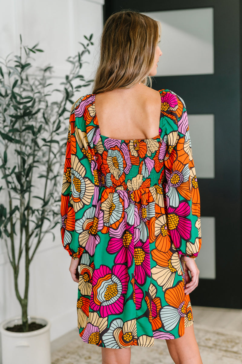 Hazel Blues® |  Floral Affairs Scoop Neck Dress