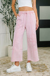 Hazel Blues® |  PREORDER: Flower Applique Cropped Flare Bottoms in Light Pink