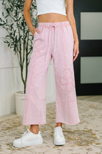 Hazel Blues® |  PREORDER: Flower Applique Cropped Flare Bottoms in Light Pink