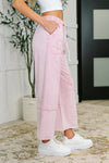 Hazel Blues® |  PREORDER: Flower Applique Cropped Flare Bottoms in Light Pink