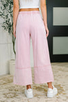 Hazel Blues® |  PREORDER: Flower Applique Cropped Flare Bottoms in Light Pink