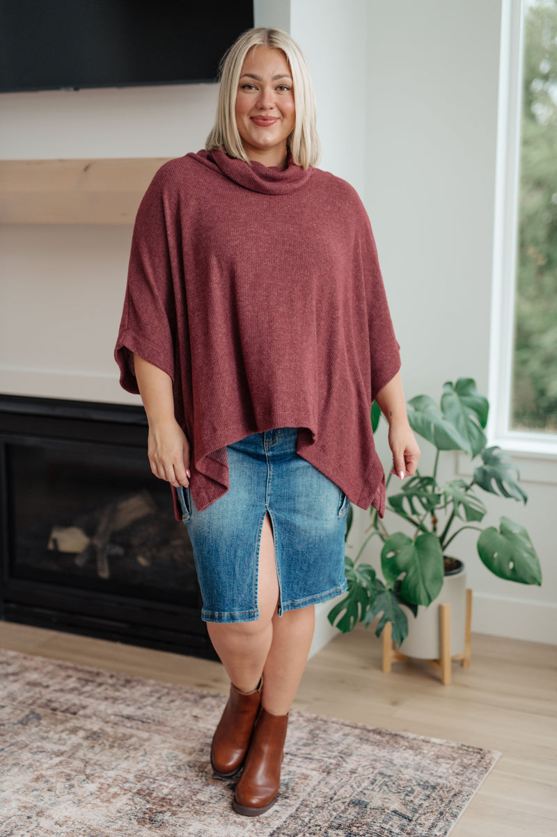 Hazel Blues® |  Forgive Me Cowl Neck Poncho