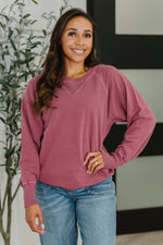 For the Experience Relaxed Pullover in Cabernet