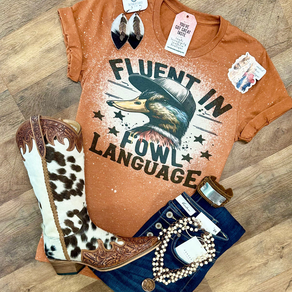 Fluent In Fowl Language | Funny Country Graphic T-Shirt