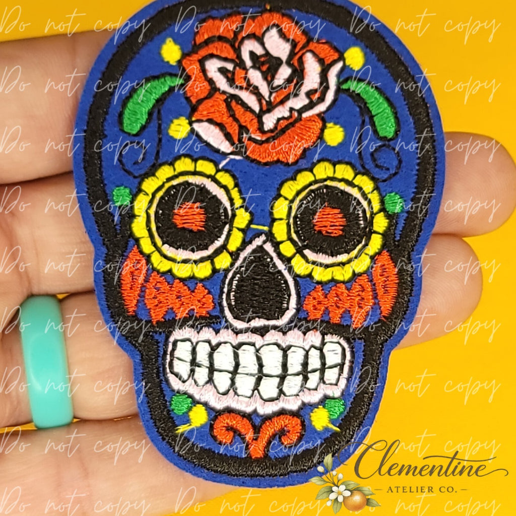 Small Sugar Skull | Day of the Dead | Iron-on Patch