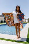 Hazel Blues® |  Luxury Beach Towel in Bird Of Paradise