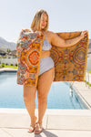Hazel Blues® |  Luxury Beach Towel in Boho Medallions