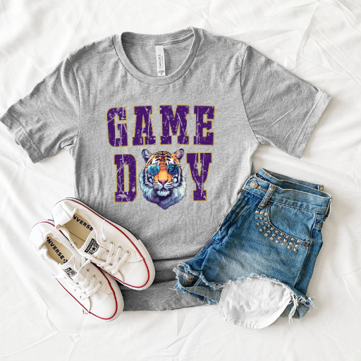 Hazel Blues® |  LSU Tiger with Glasses Graphic Tee
