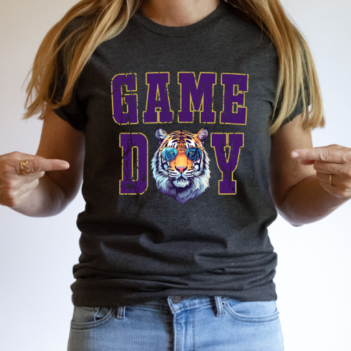 Hazel Blues® |  LSU Tiger with Glasses Graphic Tee