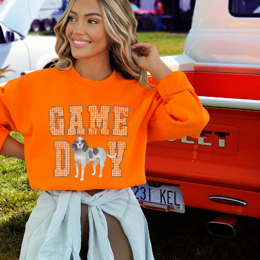 Hazel Blues® |  TN Vols Game Day Gingham Sweatshirt