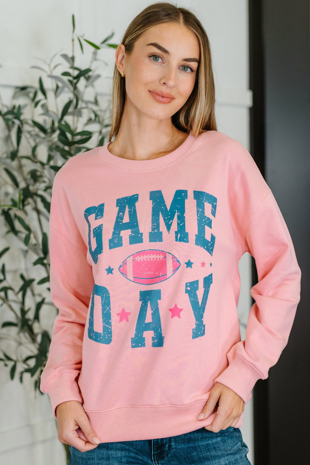 Hazel Blues® |  PREORDER: Game Day Graphic Drop Shoulder Sweatshirt