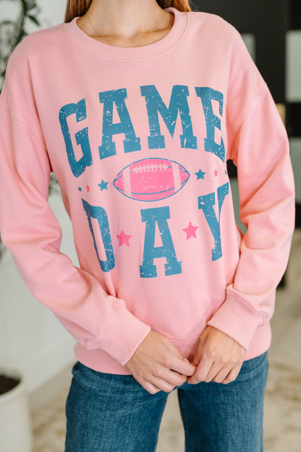 Hazel Blues® |  PREORDER: Game Day Graphic Drop Shoulder Sweatshirt