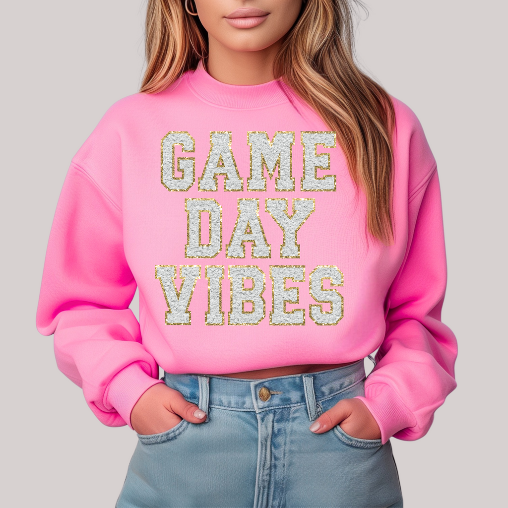 Hazel Blues® |  Gameday Chenille Vibes in Pink Sweatshirt