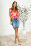 Hazel Blues® |  Garden Giggles Flutter Sleeve Top