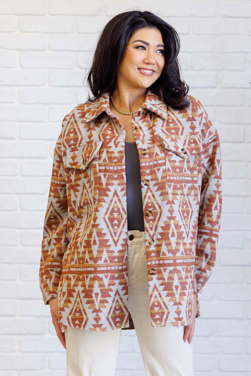 Hazel Blues® |  Gather Round Aztec Shacket