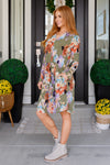 Hazel Blues® |  Generally Speaking V-Neck Dress in Olive Floral