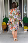 Hazel Blues® |  Generally Speaking V-Neck Dress in Olive Floral