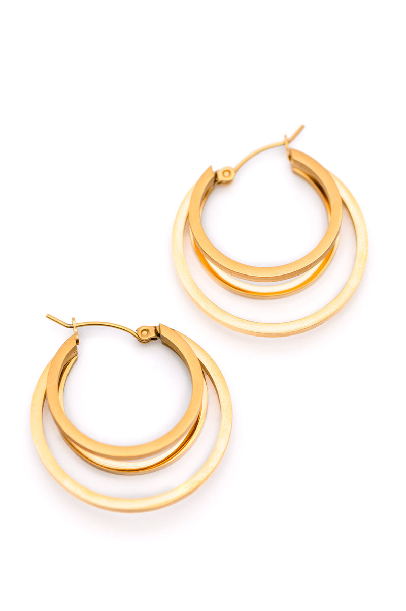 Hazel Blues® |  Get In Line Hoop Earrings