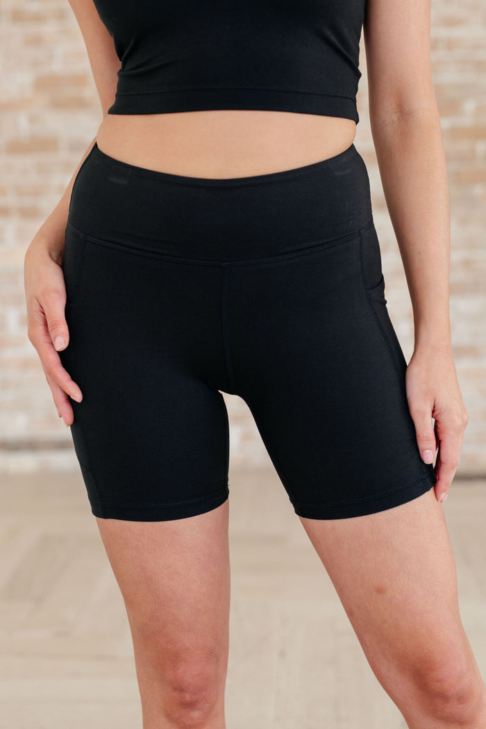 Hazel Blues® |  Getting Active Biker Shorts in Black