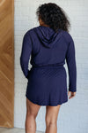 Hazel Blues® |  Getting Out Long Sleeve Hoodie Romper in Navy